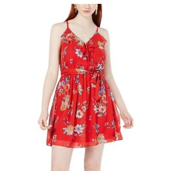 Red Floral Dress by BCX - Picture 2 of 6